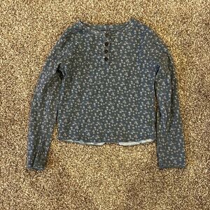 Cute Girls Blue Flowers Top